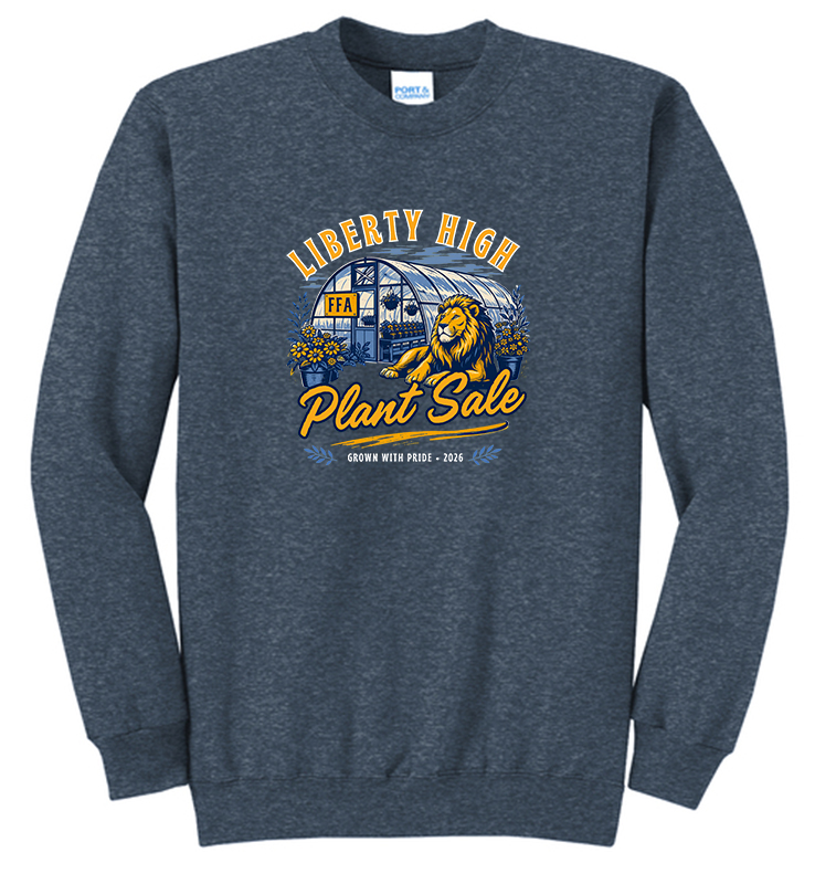 FFA LHS PLANT SALE CREWNECK HEATHER NAVY