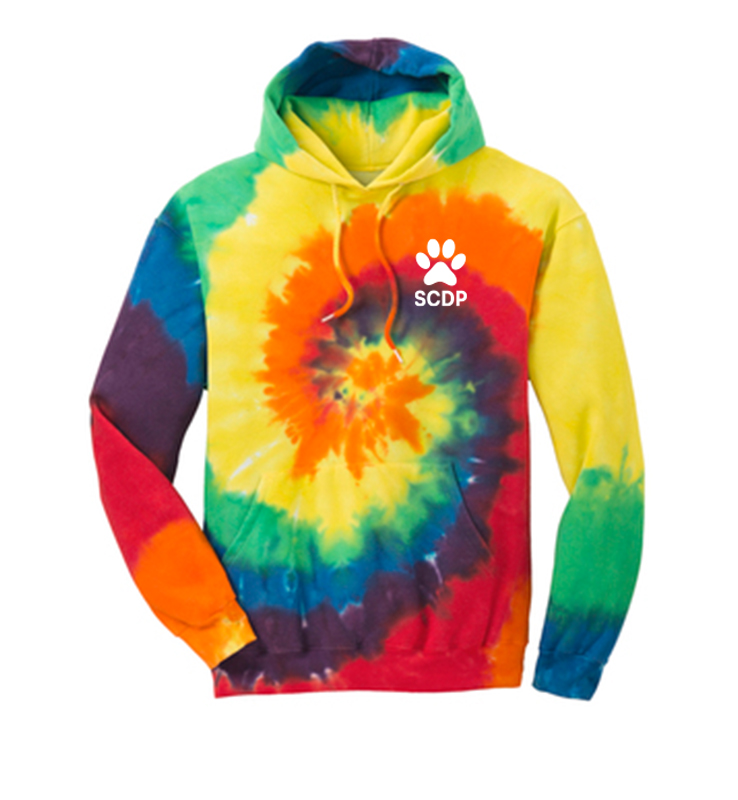 SOUTH CARROLL DOG PARK RAINBOW TIE DYE HOODIE