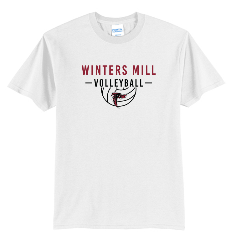 WINTERS MILL VOLLEYBALL WHITE BLENDED TEE