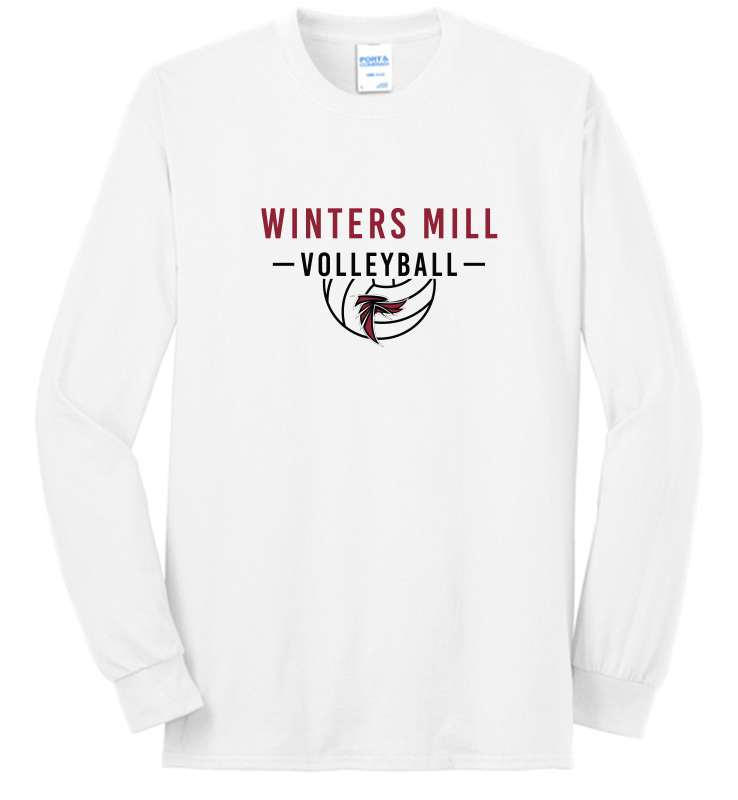 WINTERS MILL VOLLEYBALL WHITE BLENDED LONG SLEEVE