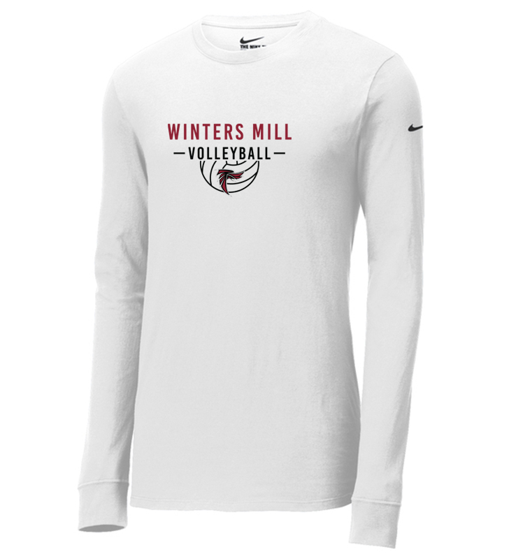 WINTERS MILL VOLLEYBALL WHITE NIKE DRI FIT LONG SLEEVE