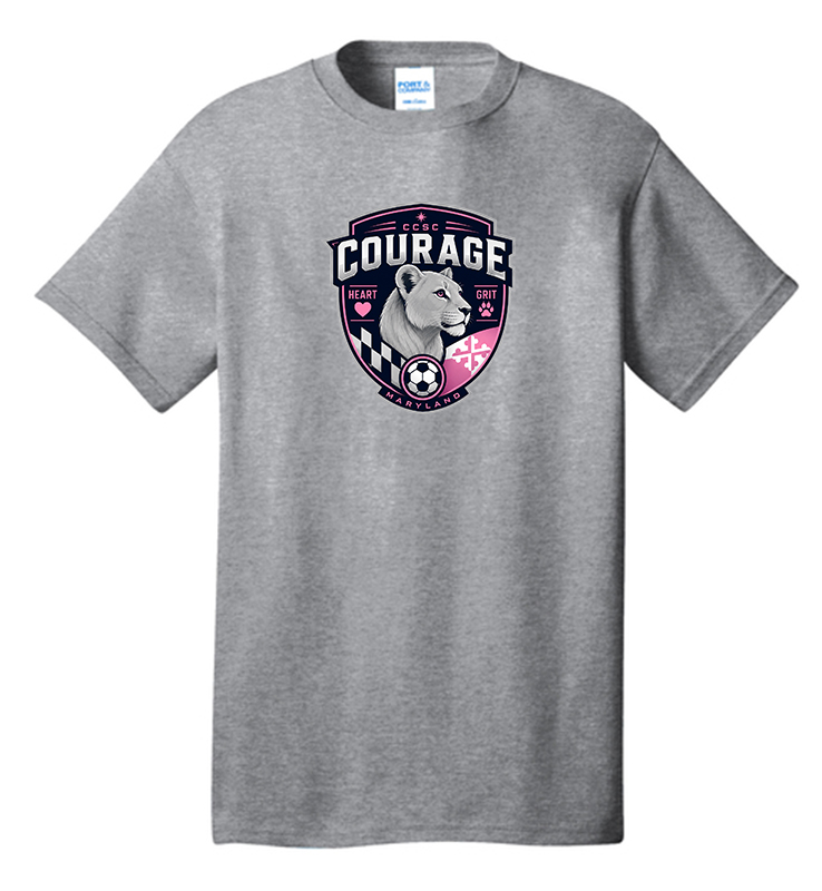 CCSC COURAGE ATHLETIC HEATHER COTTON TEE
