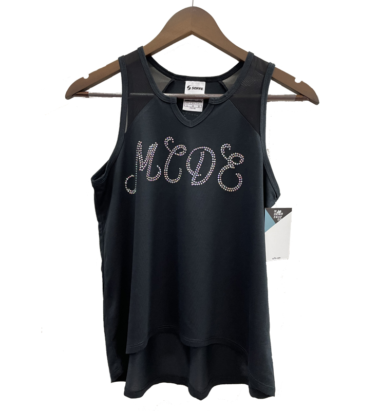REQUIRED CHEER AND DANCE MCDE RHINESTONE SOFFEE TANK TOP