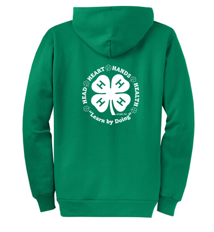 DAYTON 4-H CLUB KELLY GREEN ZIP UP HOODIE