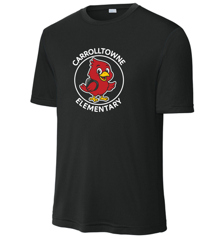 CARROLLTOWNE BLACK PERFORMANCE TEE