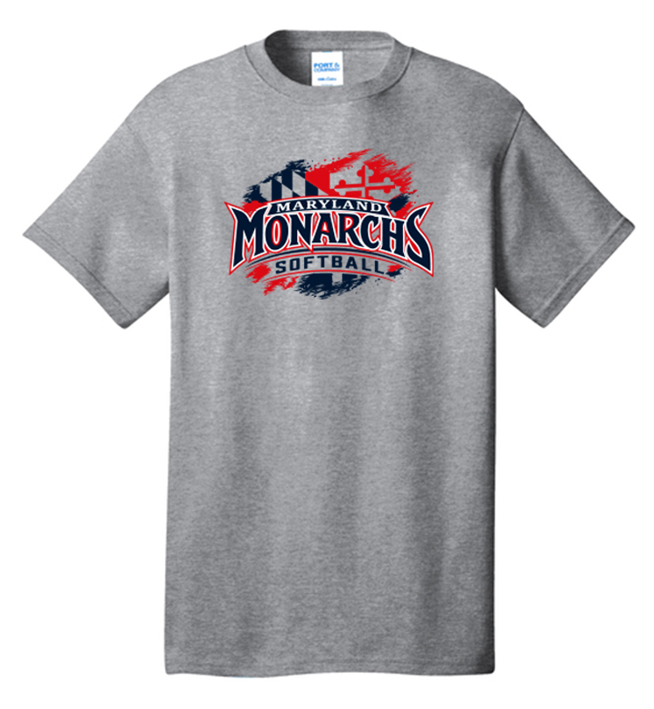 MONARCHS SOFTBALL ATHLETIC HEATHER COTTON TEE