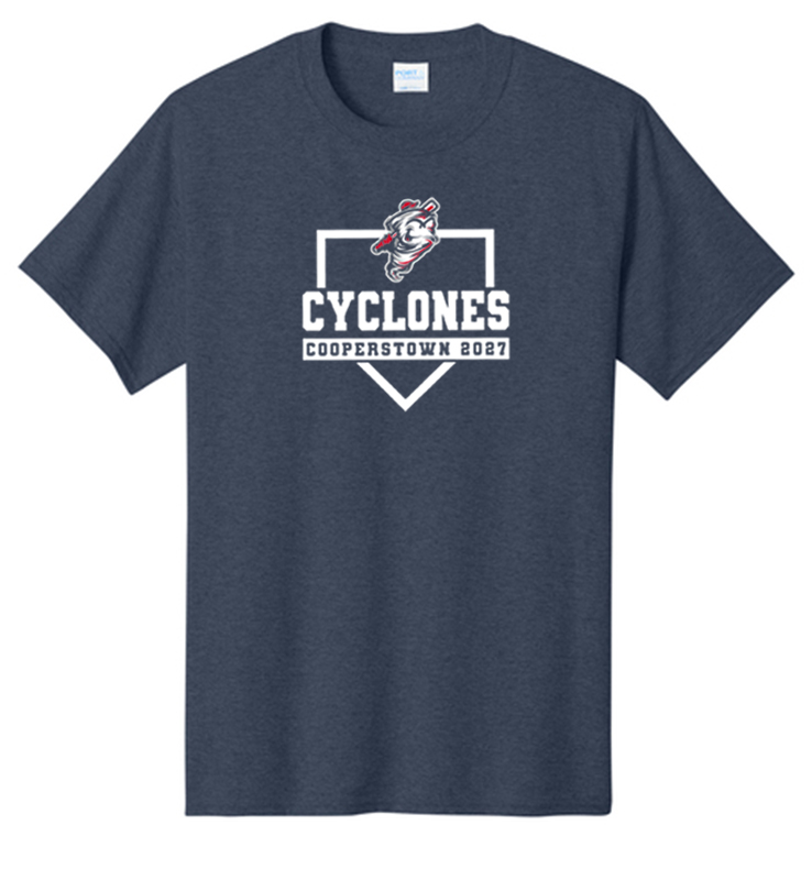 CYCLONES COOPERSTOWN HEATHER NAVY TEE