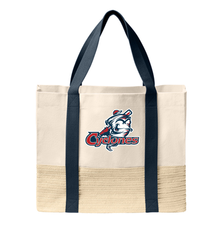 SYKESVILLE CYCLONES STRAW MARKET TOTE