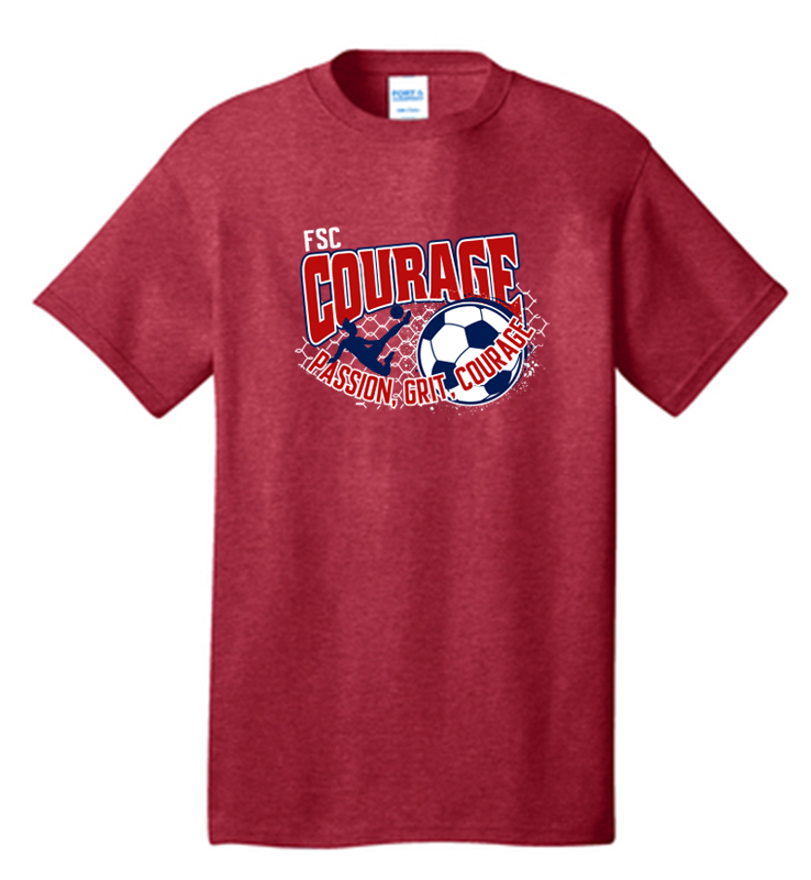 FSC COURAGE HEATHER RED BLENDED TEE