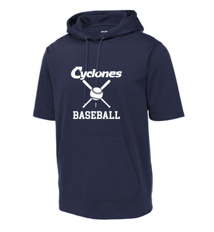 Cyclones Baseball Short Sleeve Hooded Pullover