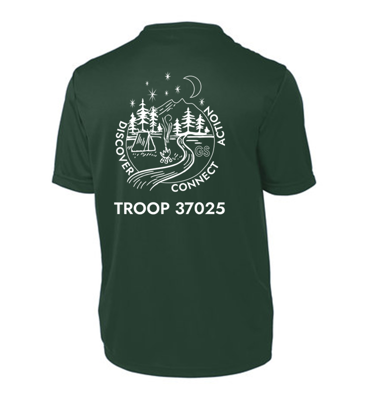 GS TROOP 37025 FOREST GREEN PERFORMANCE TEE