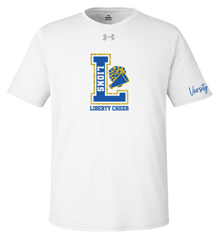 LIBERTY CHEER UA GLITTER WHITE TECH TEE