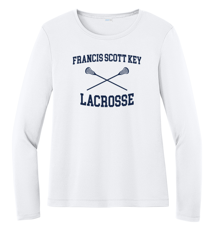 FSK LACROSSE STICKS WHITE LADIES PERFORMANCE LONG SLEEVE