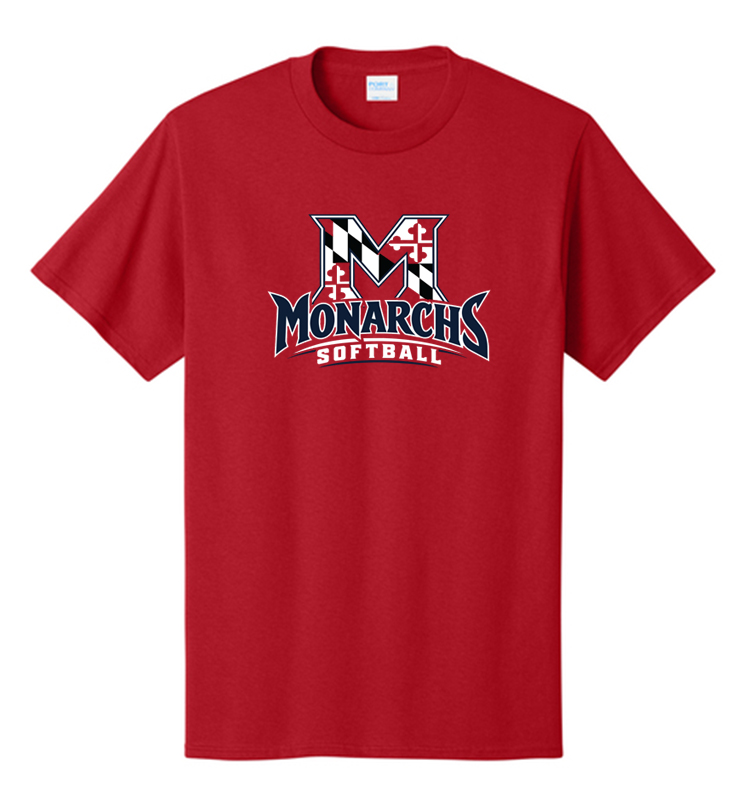 MONARCHS SOFTBALL RED COTTON TEE