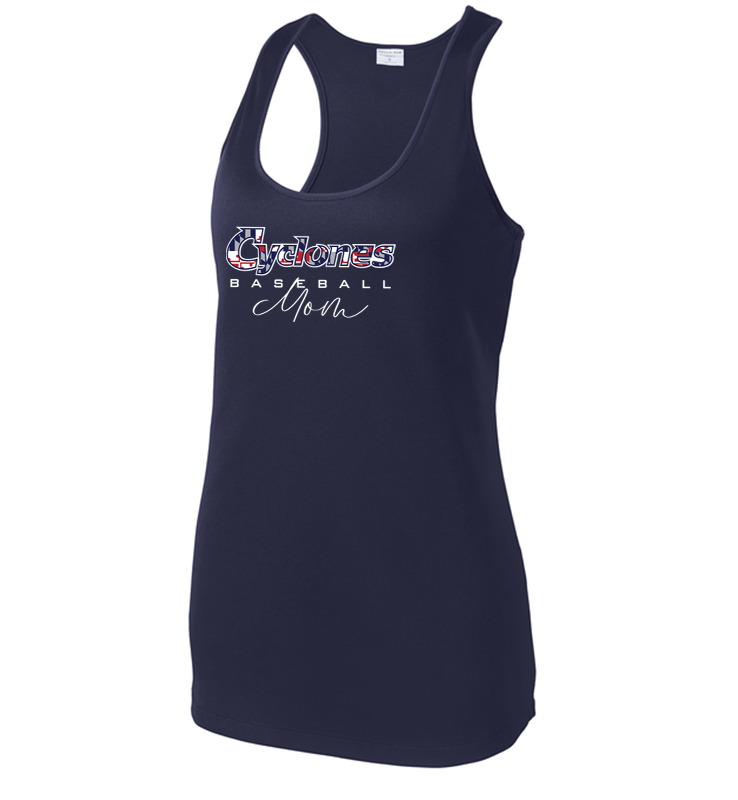 CYCLONES MOM PERFORMANCE NAVY TANK TOP