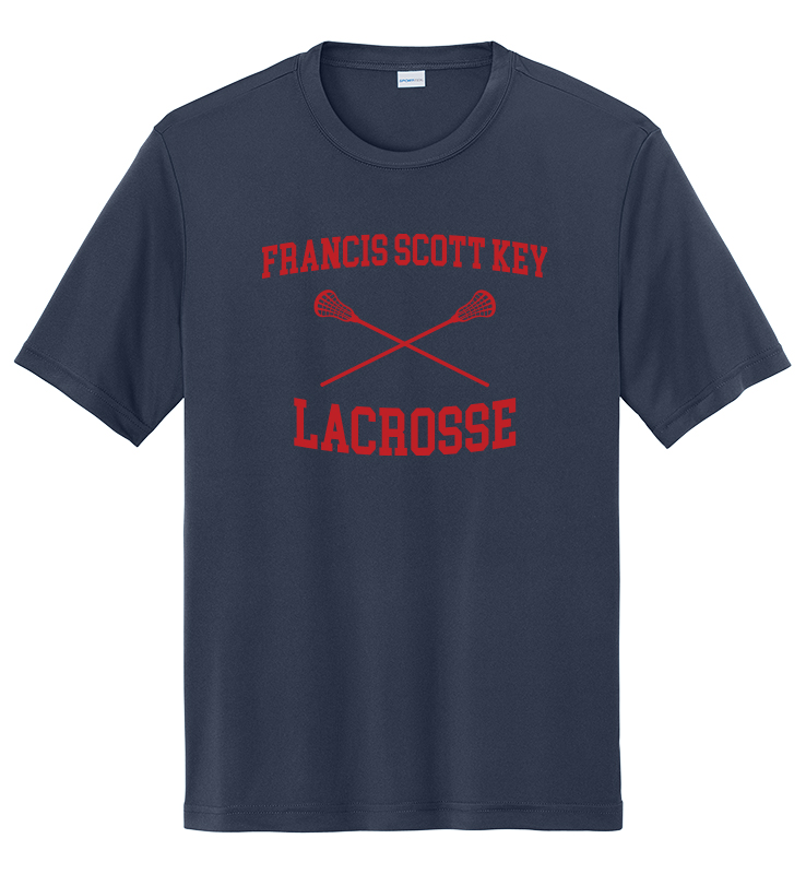 FSK LACROSSE STICKS NAVY PERFORMANCE TEE