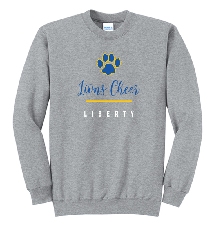 LIBERTY CHEER GRAY CORE CREWNECK