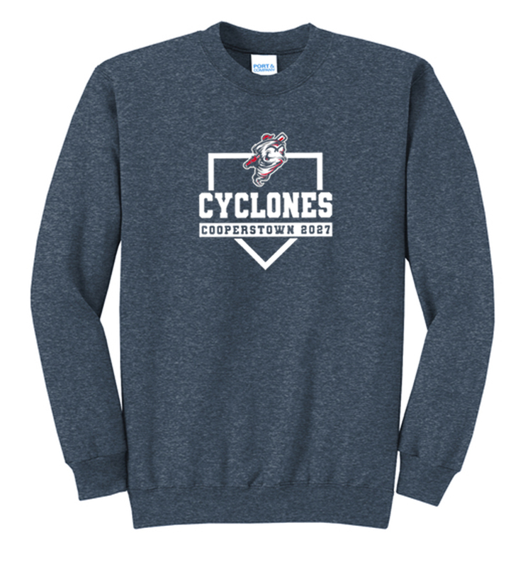 CYCLONES COOPERSTOWN HEATHER NAVY CREWNECK