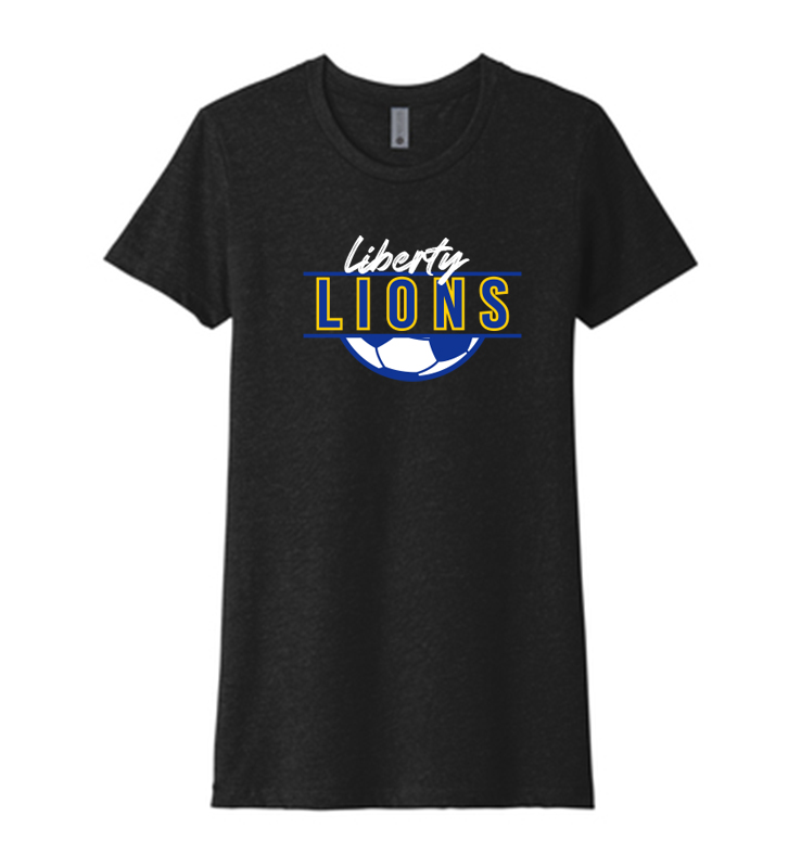 LIBERTY GIRLS SOCCER LADIES FITTED BLACK TEE