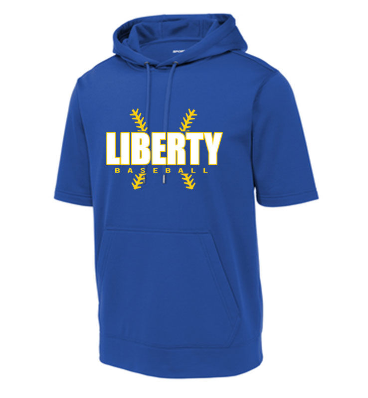 Liberty Baseball Sport-Tek Sport-Wick  Fleece Short Sleeve Hooded Pullover