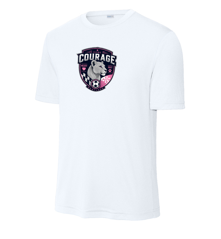 CCSC COURAGE WHITE PERFORMANCE TEE