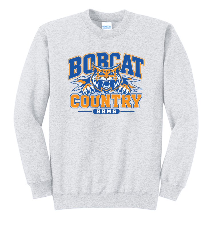 BOBCATS STAFF ASH CREWNECK