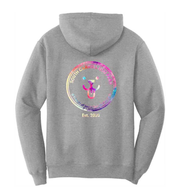SOUTH CARROLL DOG PARK GREY HOODIE TIE DYE PRINT