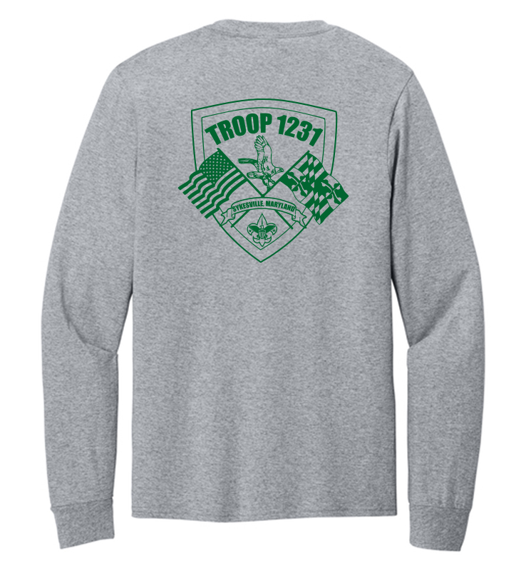 TROOP 1231 ATHLETIC HEATHER COTTON LONG SLEEVE