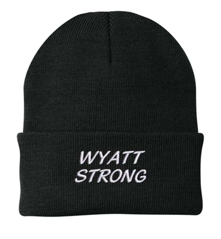 WYATT STRONG BLACK KNIT BEANIE