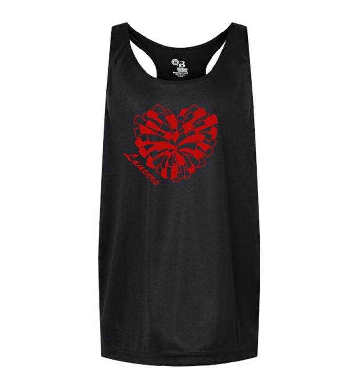 LANCERS BLACK GLITTER POM TANK