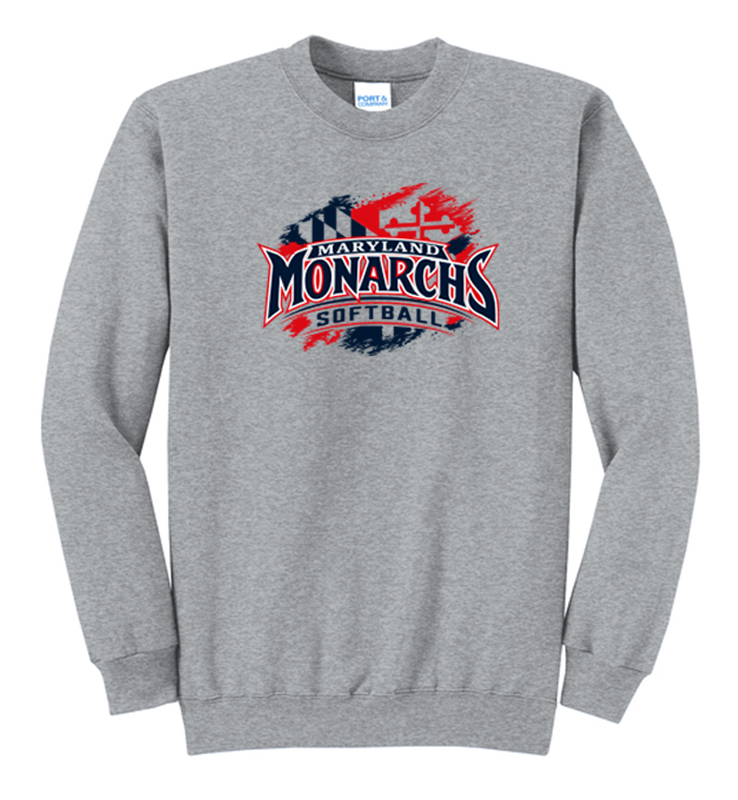 MONARCHS SOFTBALL ATHLETIC HEATHER CREWNECK