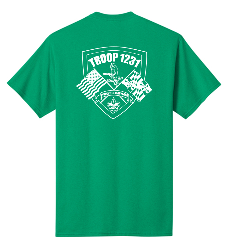 TROOP 1231 KELLY GREEN COTTON TEE