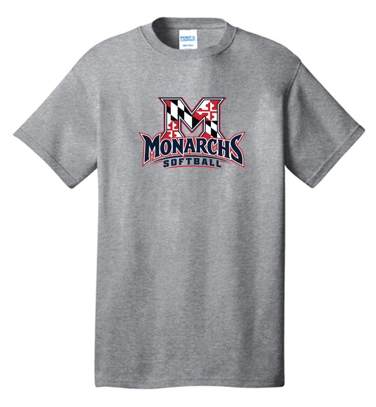 MONARCHS SOFTBALL ATHLETIC HEATHER COTTON TEE