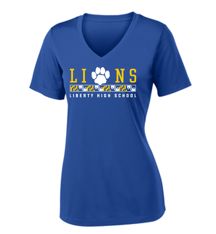 LIBERTY ATHLETIC BOOSTERS LADIES PERFORMANCE V-NECK