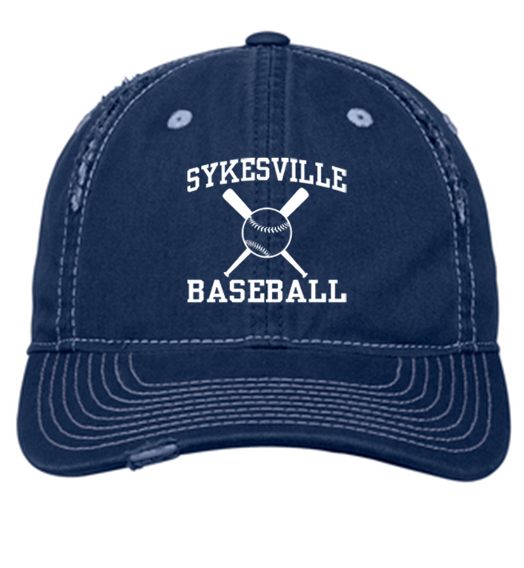 SYKESVILLE BASEBALL DISTRICT RIPPED DISTRESSED CAP