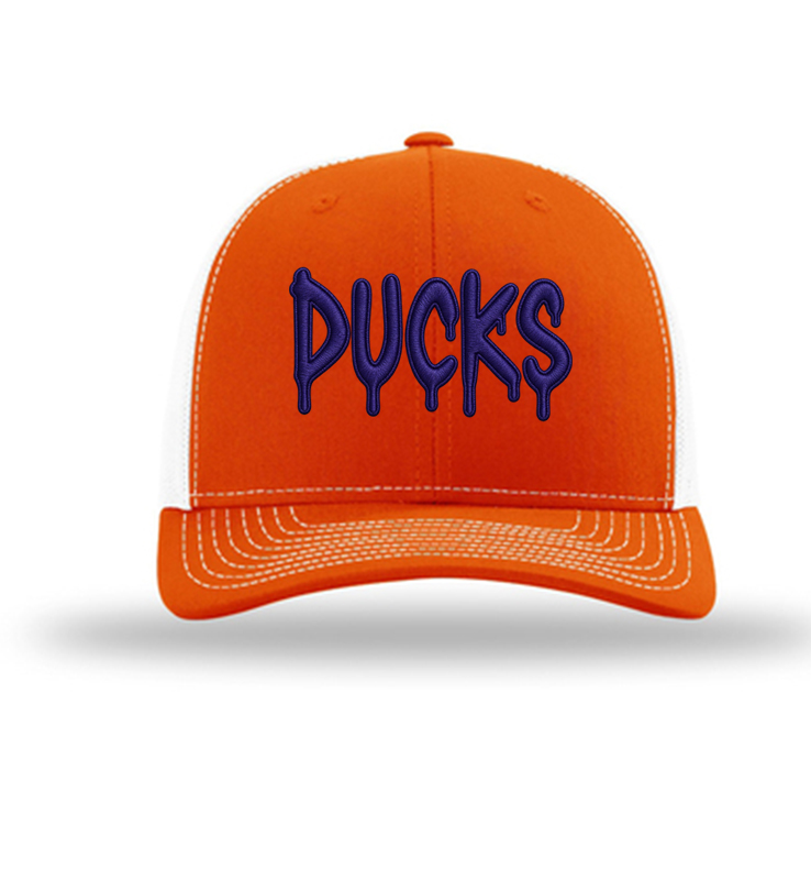 DIAMOND DUCKS ORANGE  TRUCKER HAT