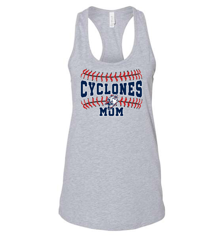 CYCLONES MOM ATHLETIC HEATHER RACERBACK TANK