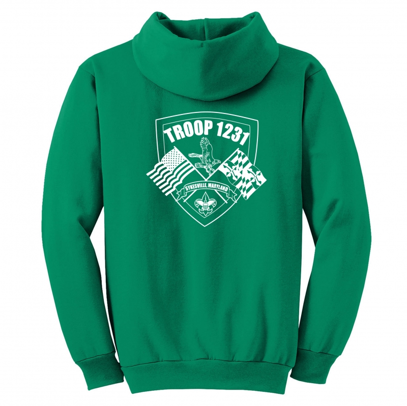 TROOP 1231 KELLY GREEN HOODIE