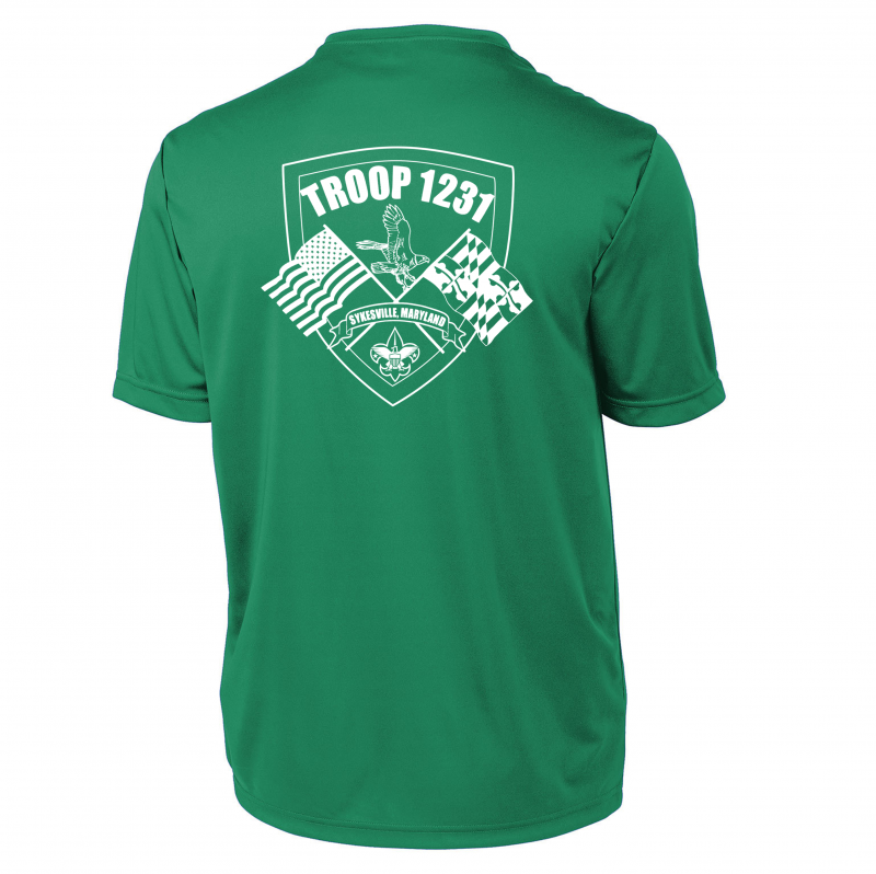 TROOP 1231 KELLY GREEN PERFORMANCE TEE